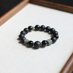 【Robust】Herbal Scent Black Dragon Saliva & Black Ginseng Kidney-Warming Bracelet 12mm