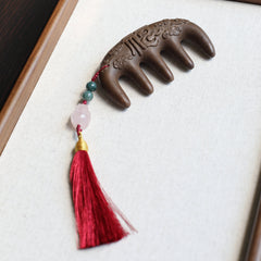 【Luscious】 HERBAL SCENT Botanical Hair-Wellness Comb - Pixiu Pendant & Pet-Friendly Design