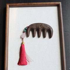 【Luscious】 HERBAL SCENT Botanical Hair-Wellness Comb - Pixiu Pendant & Pet-Friendly Design