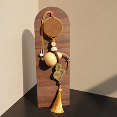 【Vitalizing】Herbal Scent Wealth-Attracting Vitality Car Charm - Ginseng Angelica Gourd & Five Emperor Coins