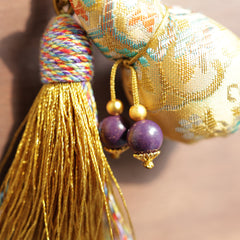 【Blessed】Herbal Scent Peace-Blessed Gold Gourd Bag Pendant | Lac Insect Accent