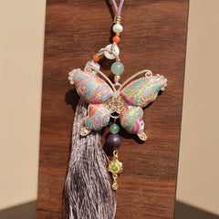 【Refreshing】Herbal Scent Vitality-Boosting Purple Butterfly Car Charm | Lac Insect Infused