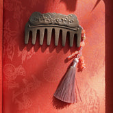 Lustrous HERBAL SCENT handcrafted botanical hair comb with Fo-Ti Sandalwood and Eclipta