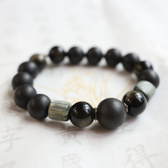 【Robust】Herbal Scent Black Dragon Saliva & Black Ginseng Kidney-Warming Bracelet 12mm