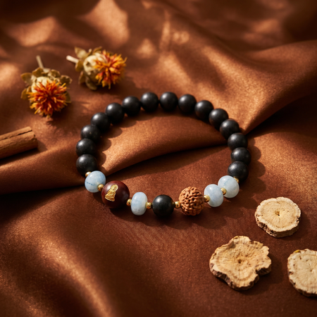 【Resplendent】HERBAL SCENT Red Sandalwood & Stone Bracelet - Xijiwan Blend & Beauty Vitality