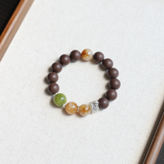 【Serene】Herbal Scent Eaglewood and Pear  Anxiety-Relieving Yellow Tower Crystal Bracelet 12mm