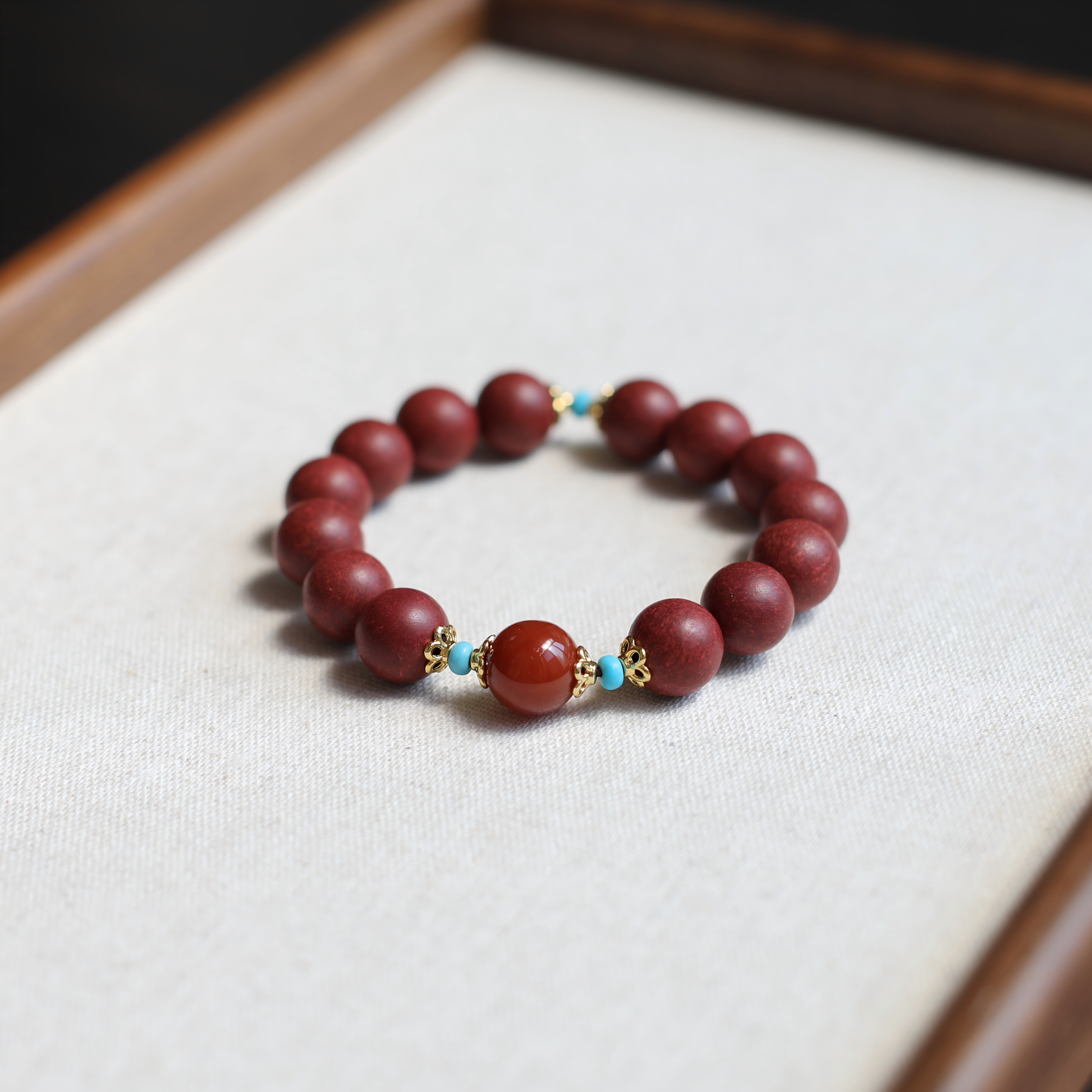 【Rosy-cheeked】Herbal Scent Rose Ginseng and Blood-Nourishing Bracelet 12mm