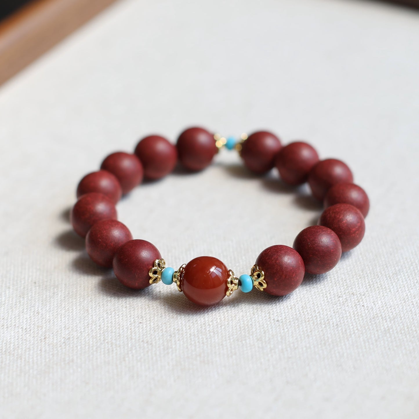 HERBAL SCENT Handcrafted Rose & Red Ginseng Botanical Bracelet (12mm) — photo 3
