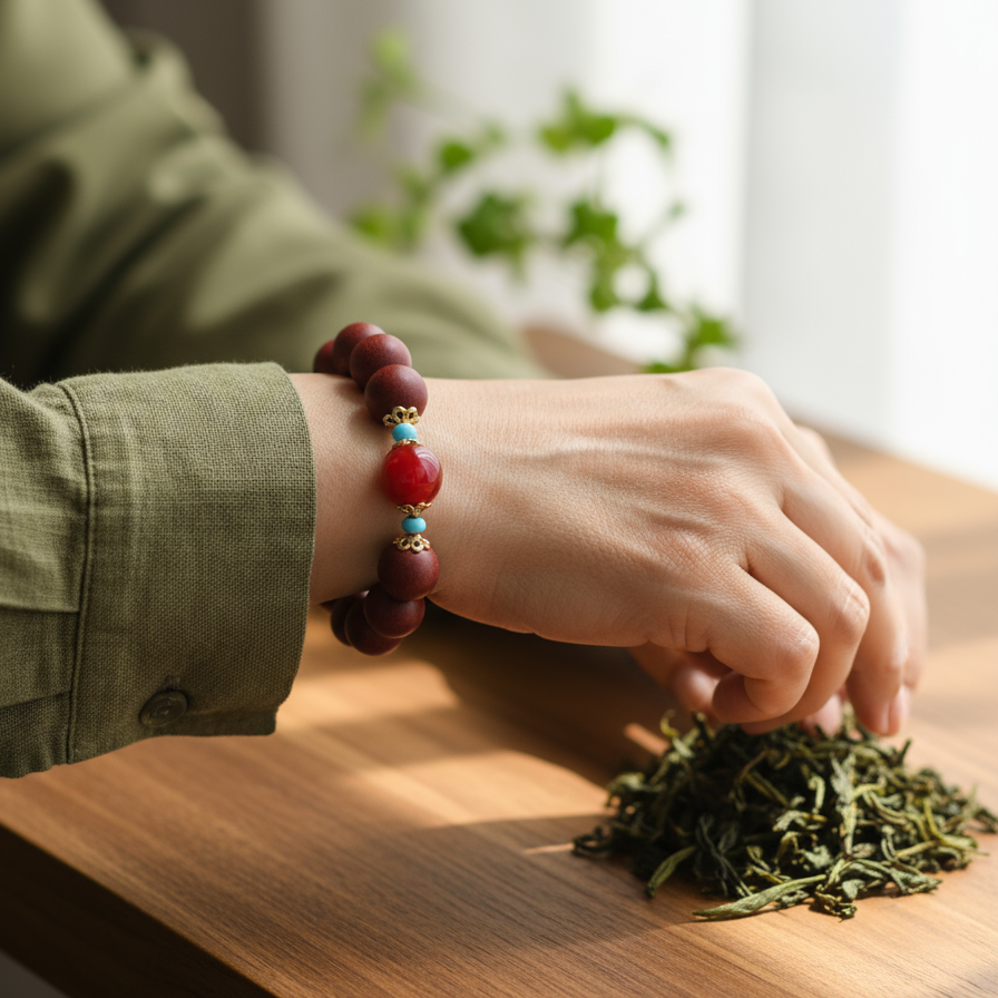 【Rosy-cheeked】Herbal Scent Rose Ginseng and Blood-Nourishing Bracelet 12mm