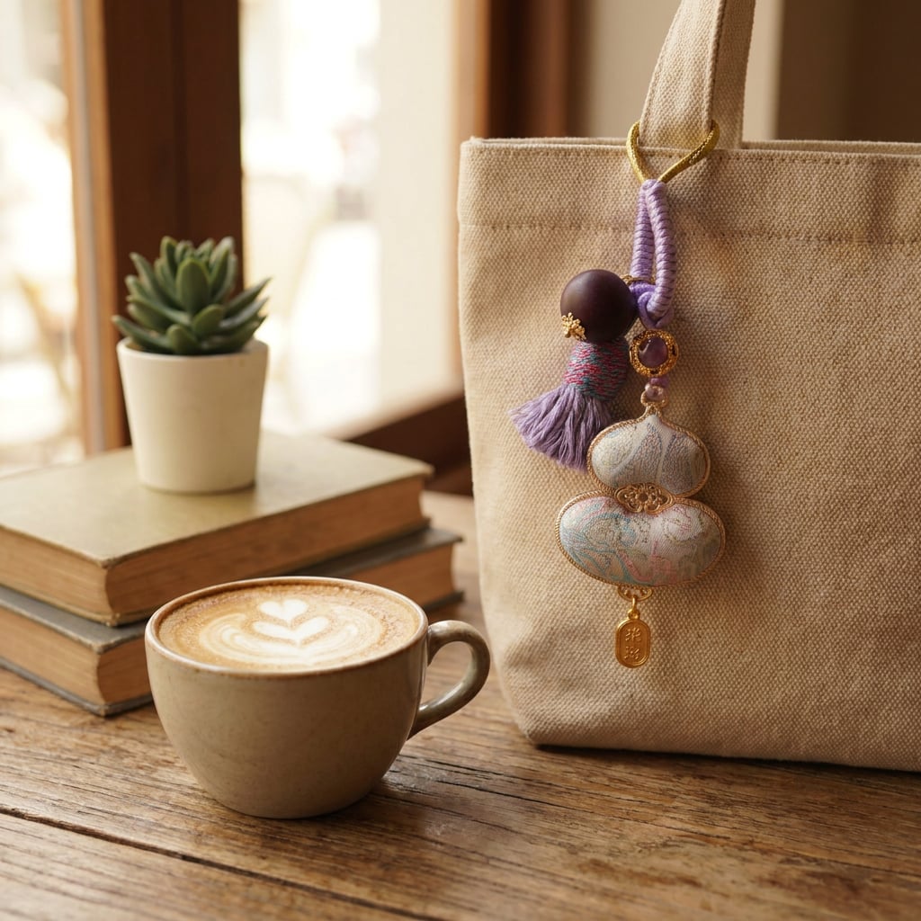 HERBAL SCENT Rose-Scented Fortune-Attracting Purple Gourd Bag Charm — photo 4