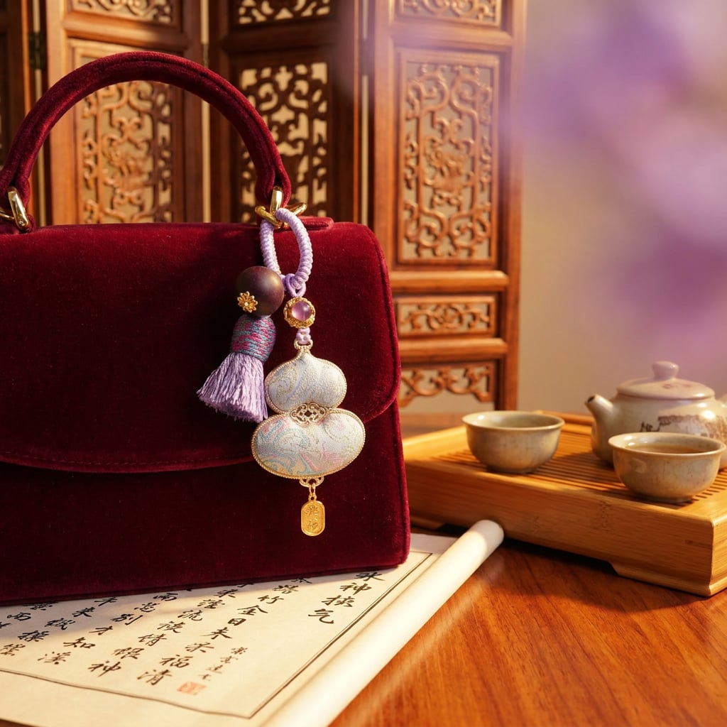 HERBAL SCENT Rose-Scented Fortune-Attracting Purple Gourd Bag Charm — photo 6