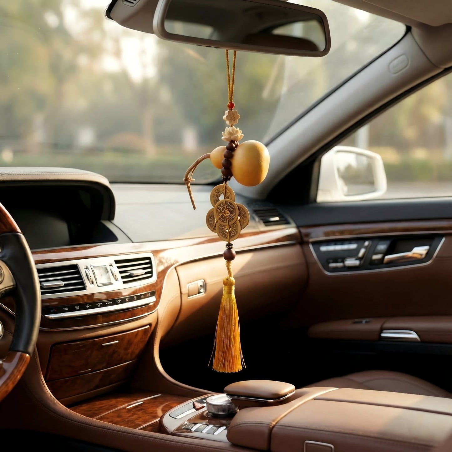 【Vitalizing】Herbal Scent Wealth-Attracting Vitality Car Charm - Ginseng Angelica Gourd & Five Emperor Coins