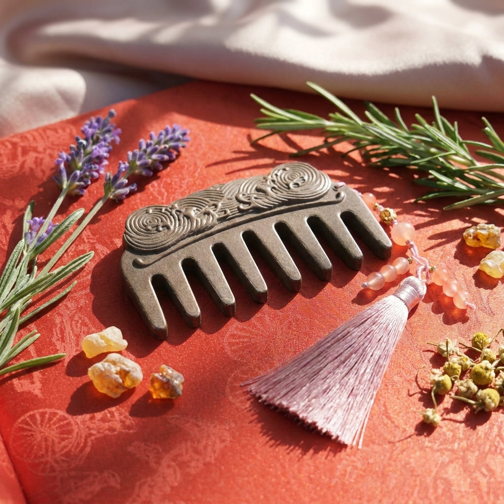 HERBAL SCENT Handcrafted Botanical Hair Comb - Hair Wellness & Calming Renewal
