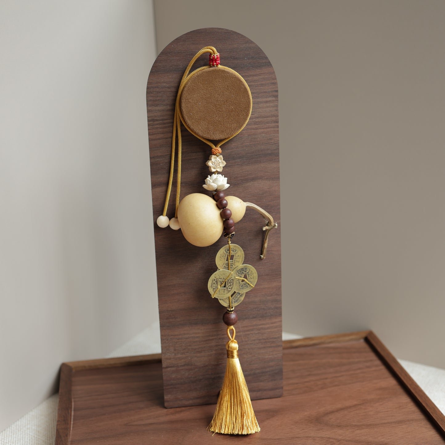 【Vitalizing】Herbal Scent Wealth-Attracting Vitality Car Charm - Ginseng Angelica Gourd & Five Emperor Coins