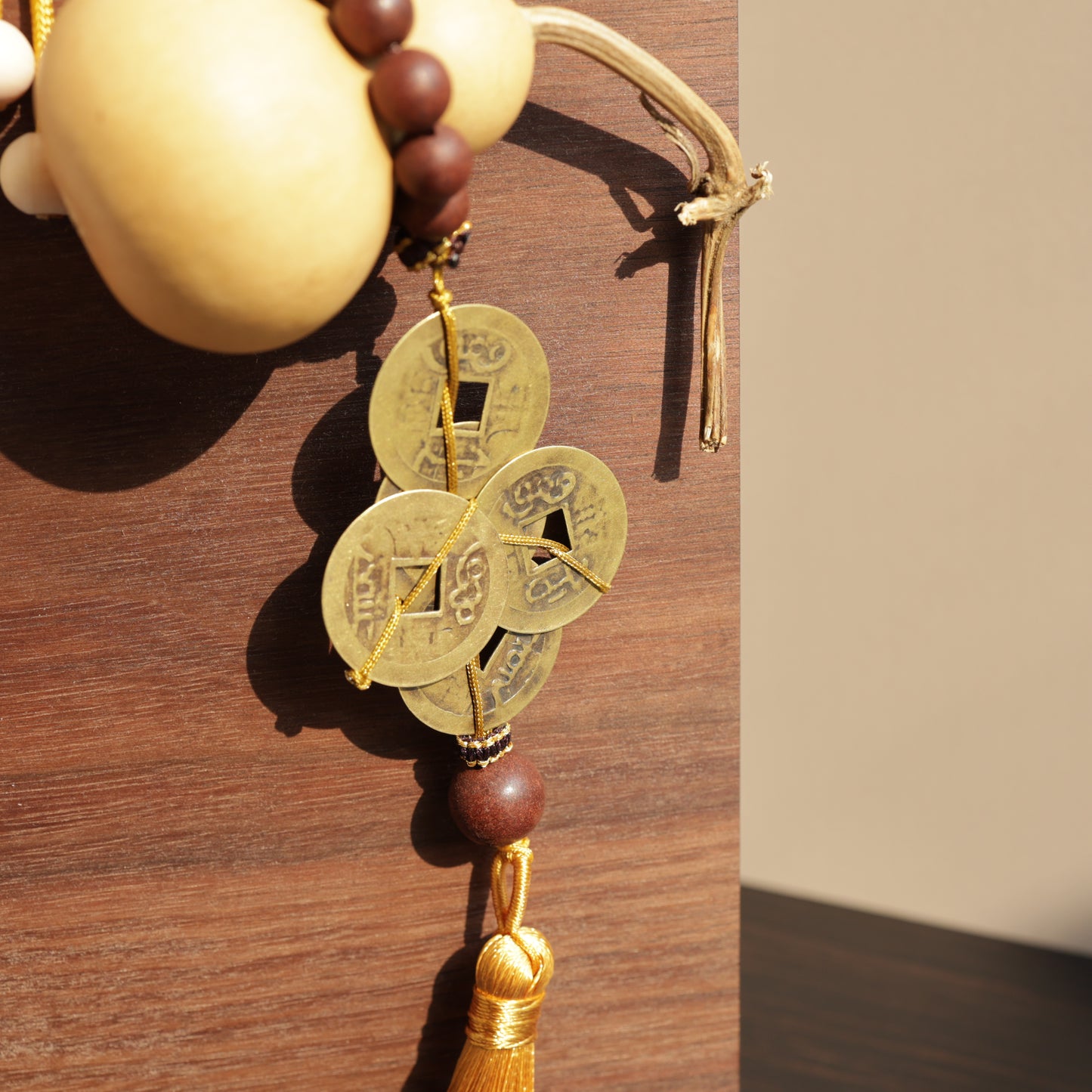 【Vitalizing】Herbal Scent Wealth-Attracting Vitality Car Charm - Ginseng Angelica Gourd & Five Emperor Coins