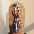 Herbal Scent Blue Tibetan-Style Bag Charm with Rose Accent