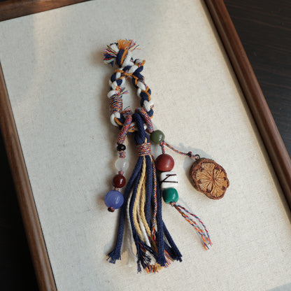 Herbal Scent Blue Tibetan-Style Bag Charm with Rose Accent — photo 4