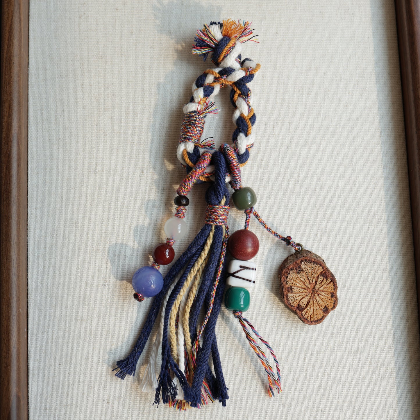 Herbal Scent Blue Tibetan-Style Bag Charm with Rose Accent — photo 5