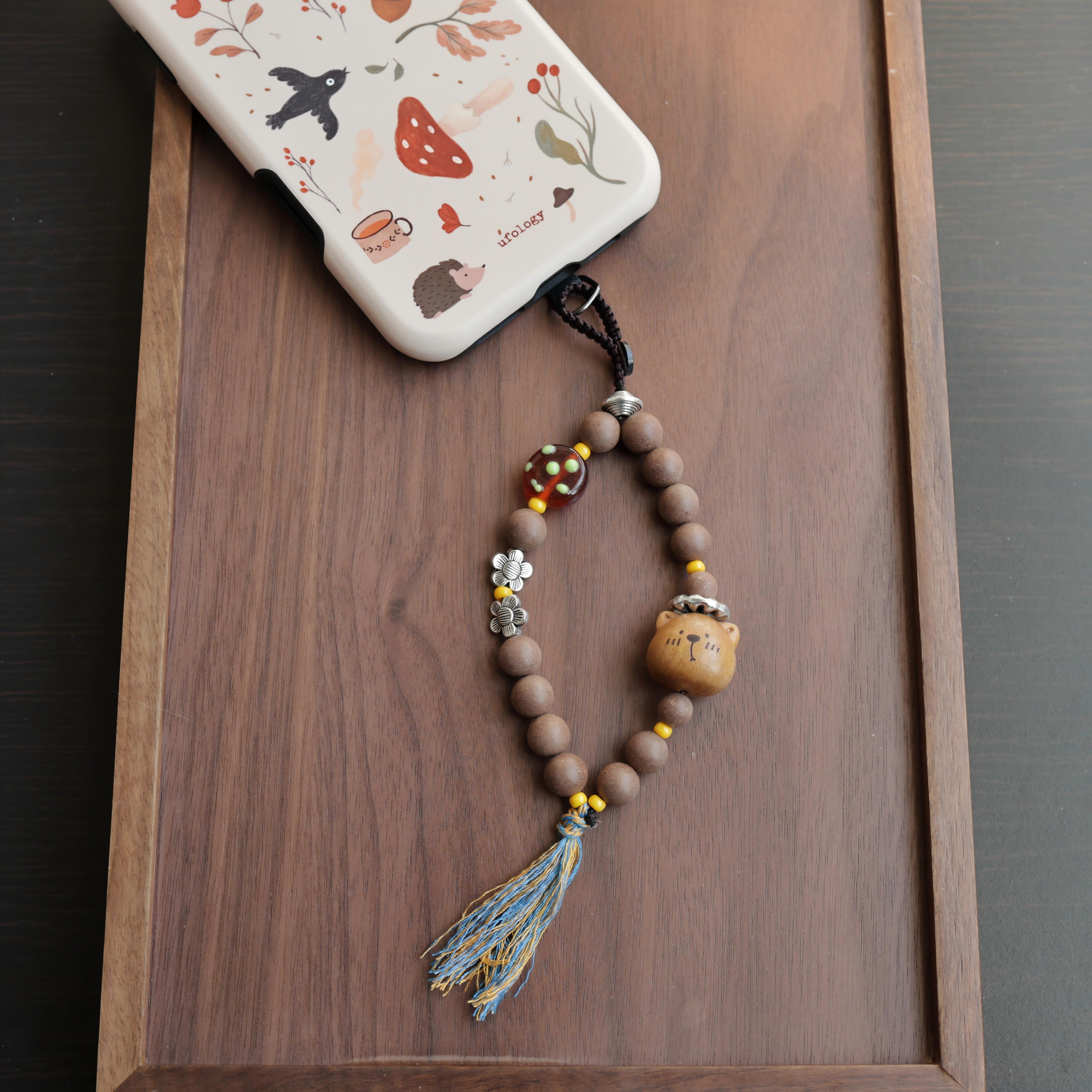 【Gentle】Herbal Scent Bear Phone Charm - Jasmine Infused for Calm & Relaxation