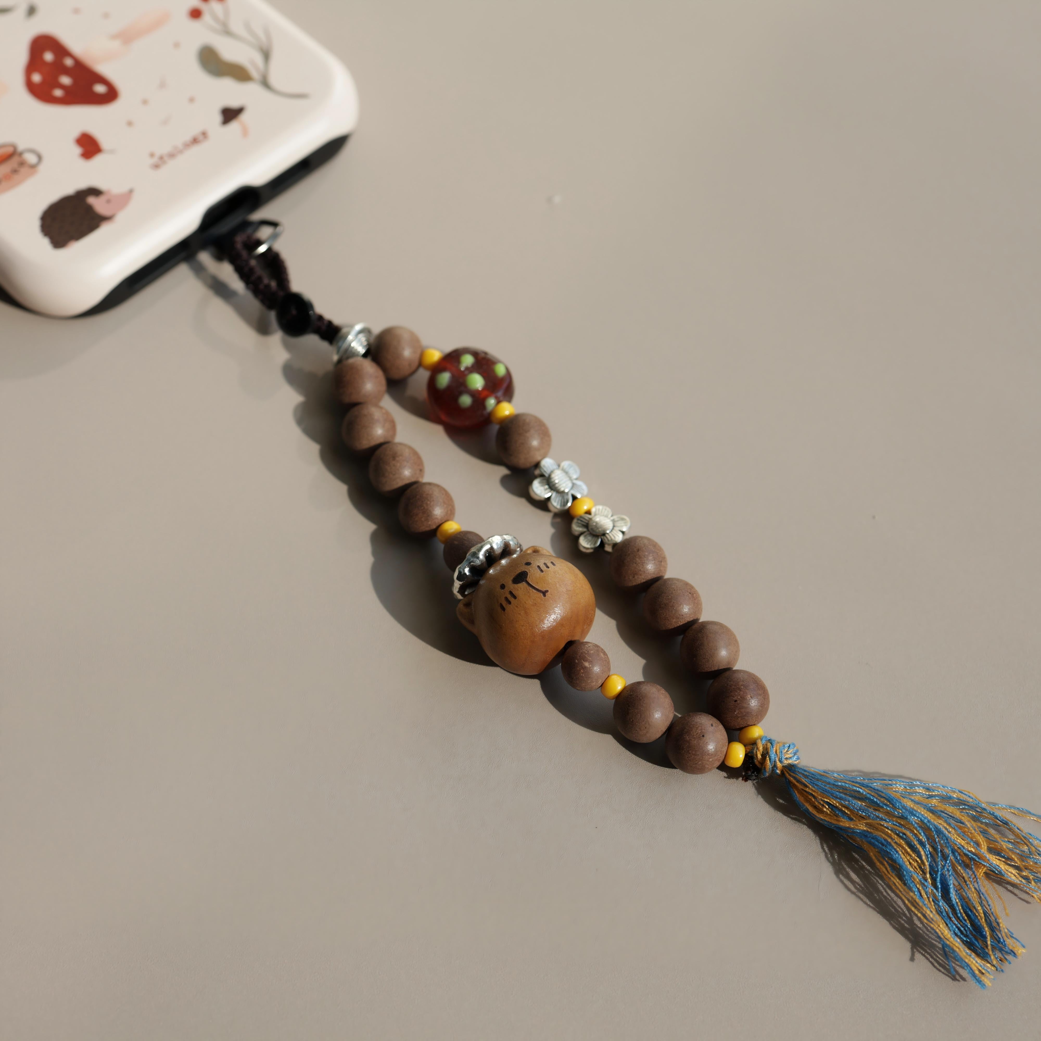 【Gentle】Herbal Scent Bear Phone Charm - Jasmine Infused for Calm & Relaxation