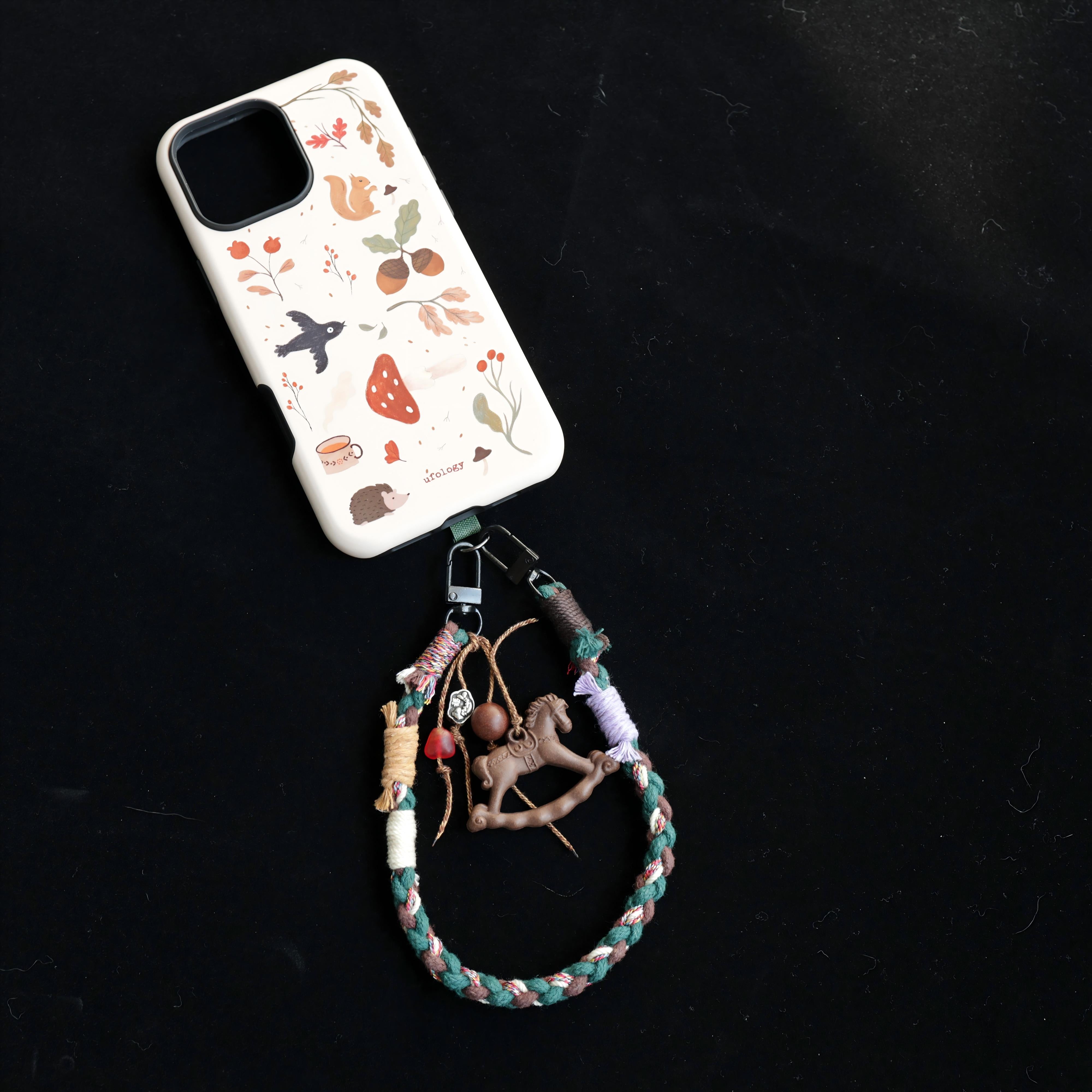 【Lucky Horse】 HERBAL SCENT "Goose Pear" Hand-Braided Scented Phone Strap - Ancient Wellness Accessory