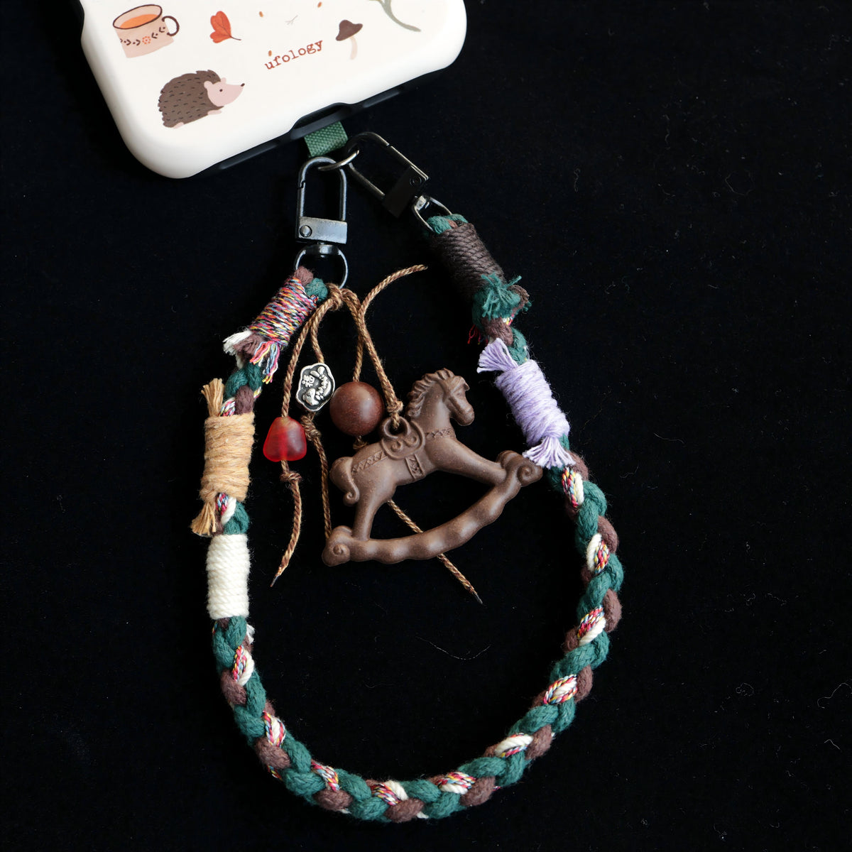 【Lucky Horse】 HERBAL SCENT "Goose Pear" Hand-Braided Scented Phone Strap - Ancient Wellness Accessory