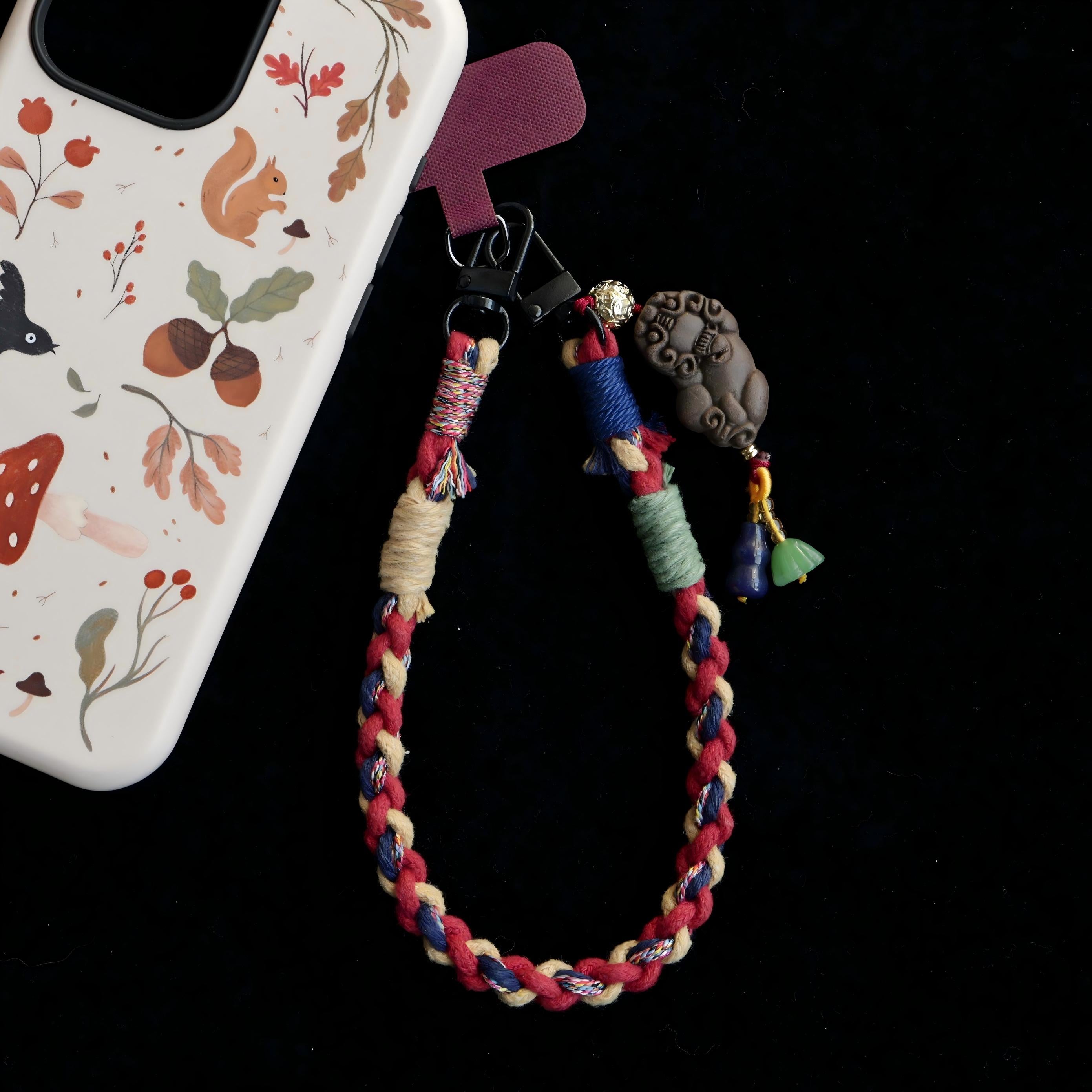 【Prosperous】Herbal Scent "Fortune Pixiu" Phone Charm | Agarwood & Magnolia