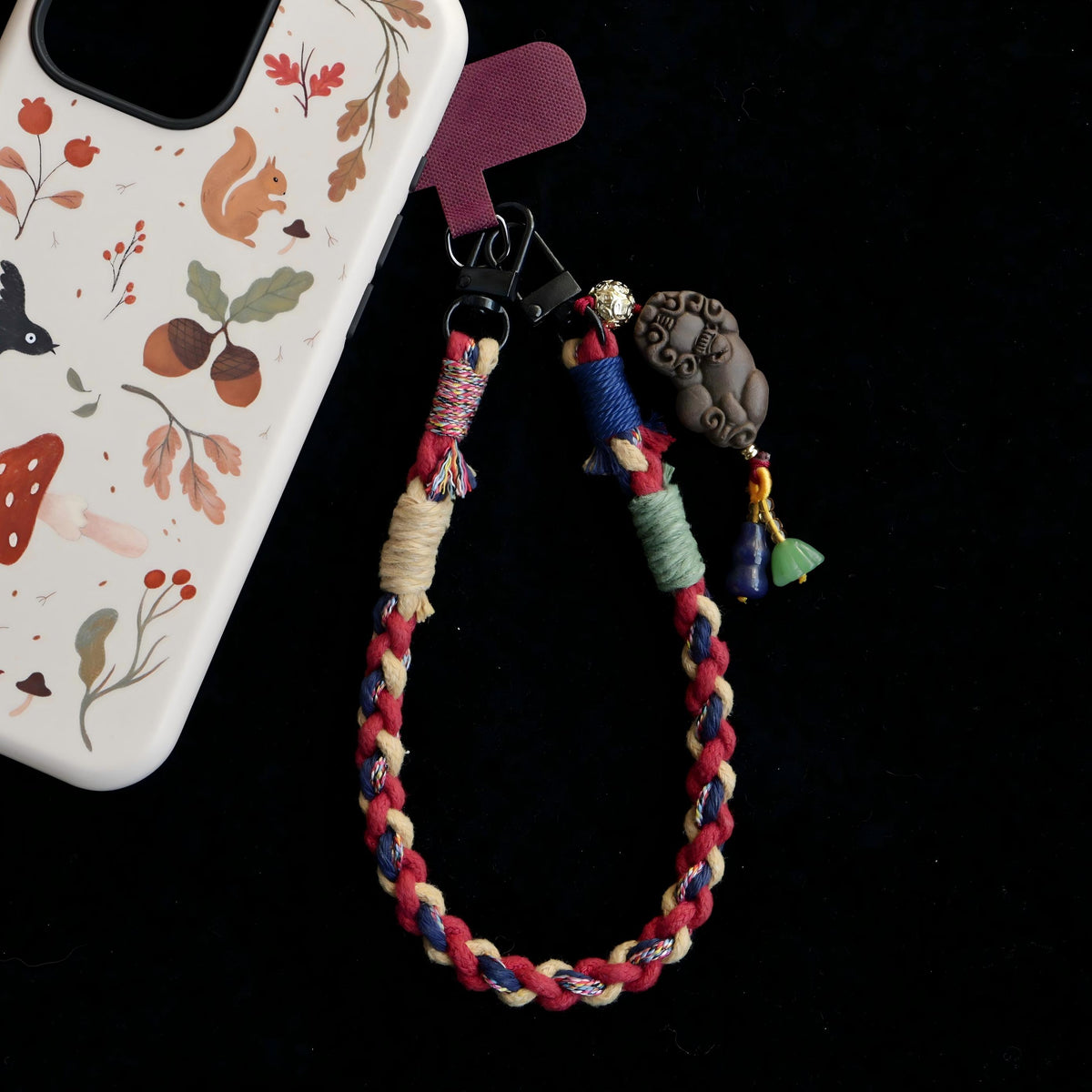 【Prosperous】Herbal Scent "Fortune Pixiu" Phone Charm | Agarwood & Magnolia