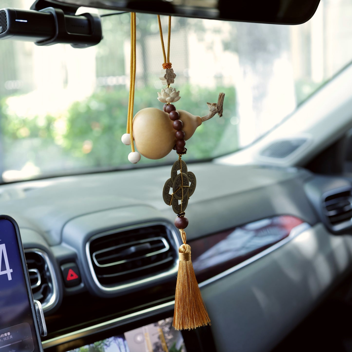 【Vitalizing】Herbal Scent Wealth-Attracting Vitality Car Charm - Ginseng Angelica Gourd & Five Emperor Coins