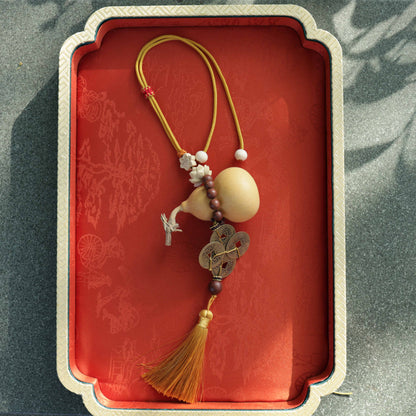 【Vitalizing】Herbal Scent Wealth-Attracting Vitality Car Charm - Ginseng Angelica Gourd & Five Emperor Coins