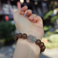 【Retentive】 HERBAL SCENT Sandalwood & Salvia Botanical Bracelet - Mental Clarity & Focus (12mm)