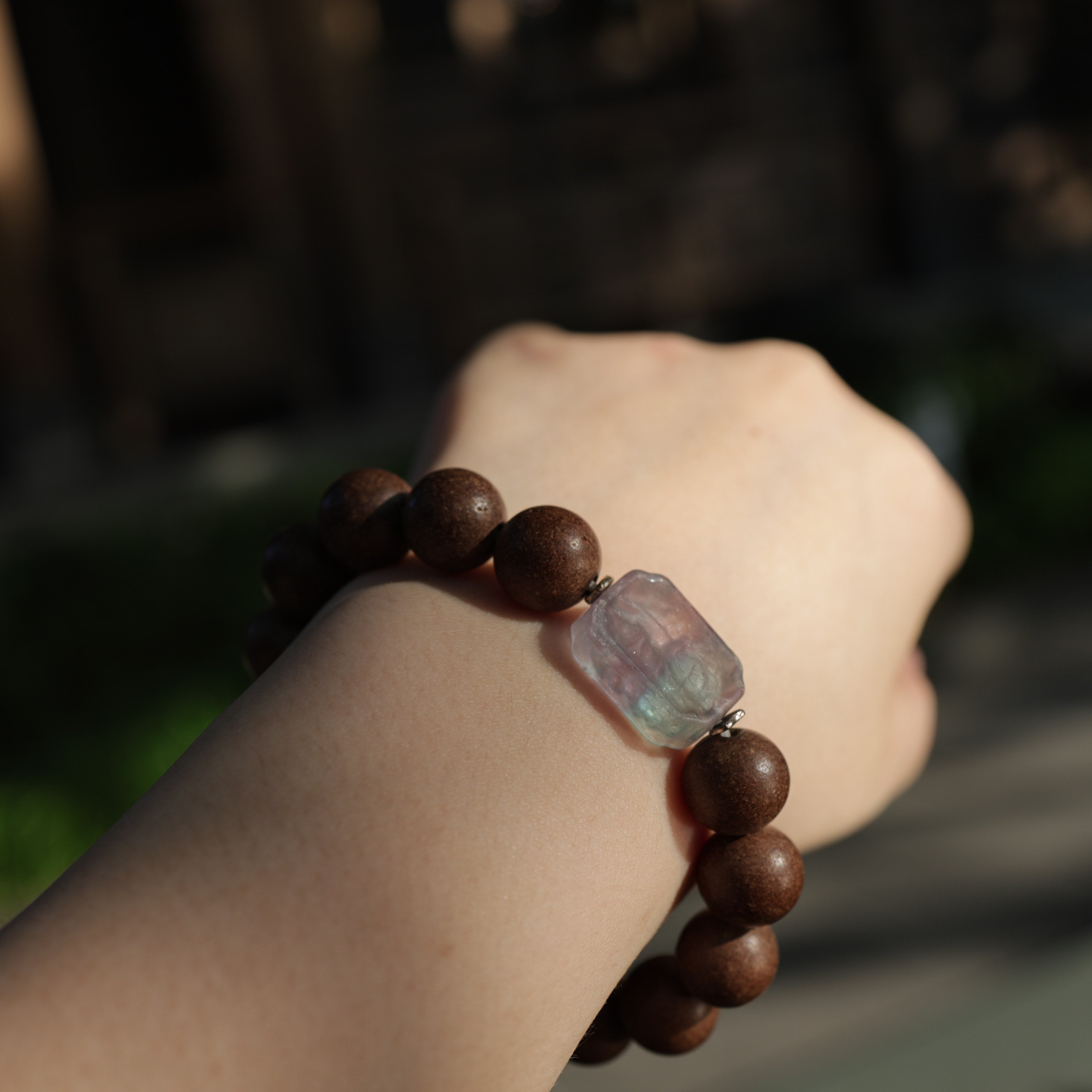 【Retentive】 HERBAL SCENT Sandalwood & Salvia Botanical Bracelet - Mental Clarity & Focus (12mm)