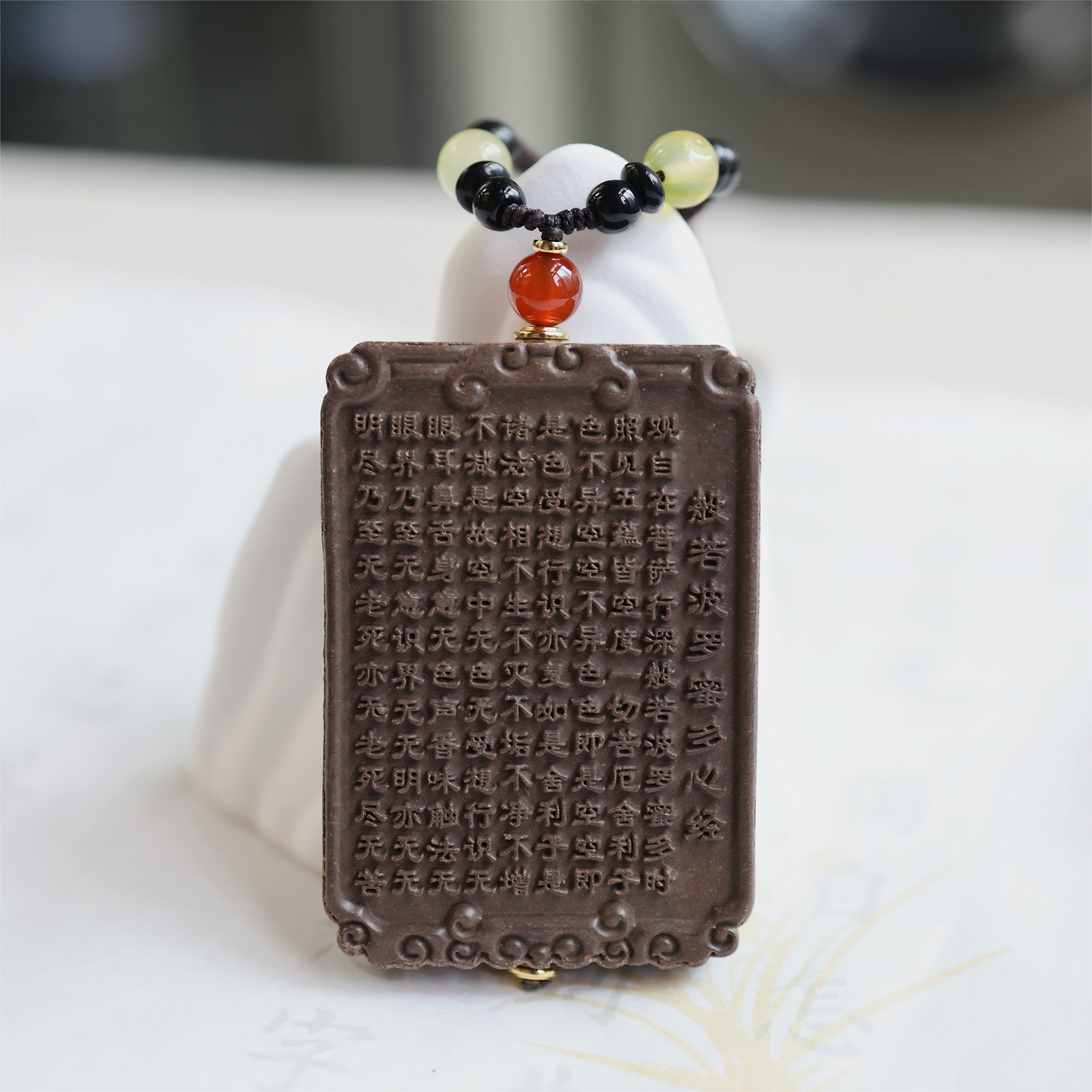 【Heart Sutra】Herbal Scent Pagoda Tree Flower and Tangerine Peel Heart Sutra Incense Pendant