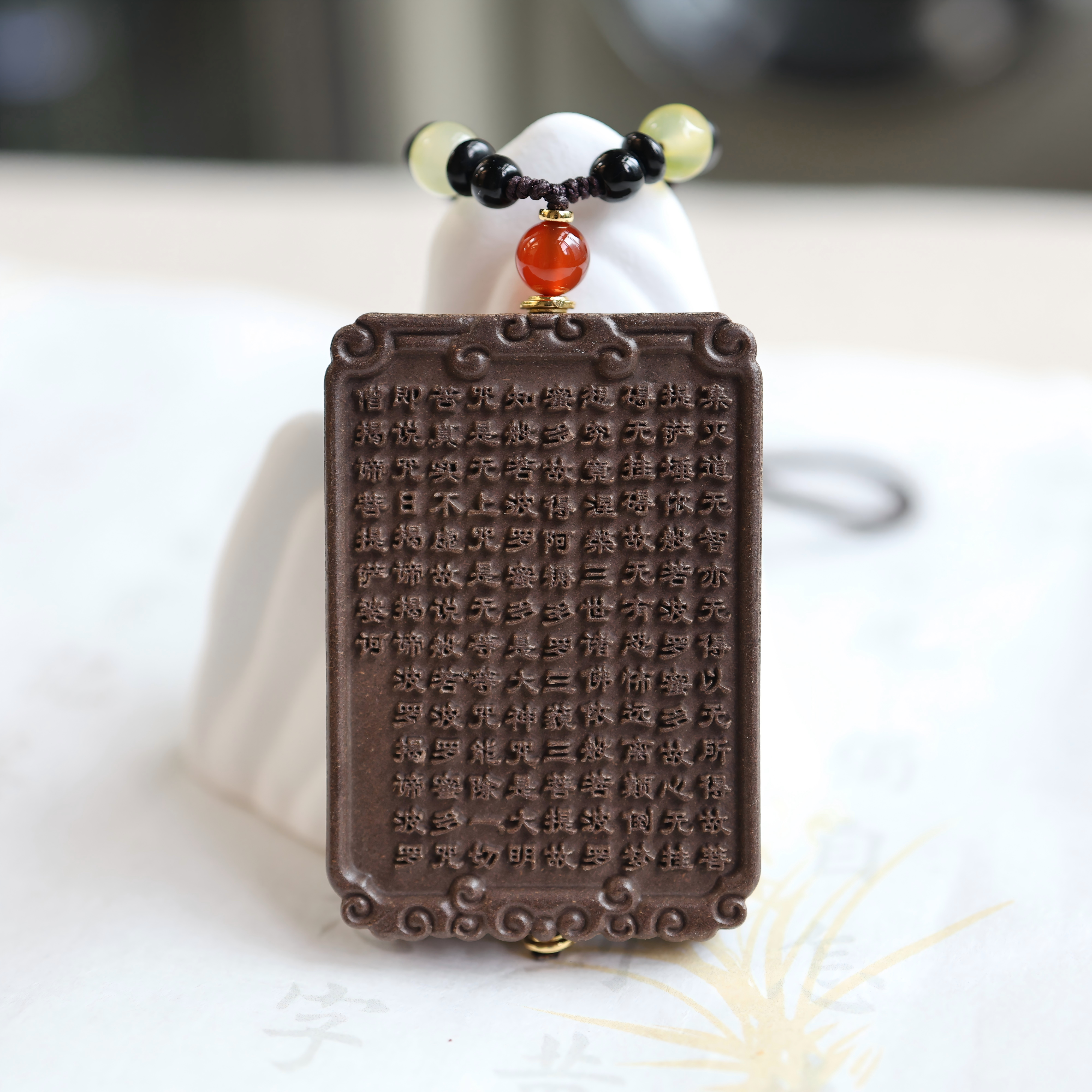 【Heart Sutra】Herbal Scent Pagoda Tree Flower and Tangerine Peel Heart Sutra Incense Pendant