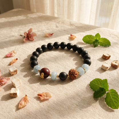 【Resplendent】HERBAL SCENT Red Sandalwood & Stone Bracelet - Xijiwan Blend & Beauty Vitality
