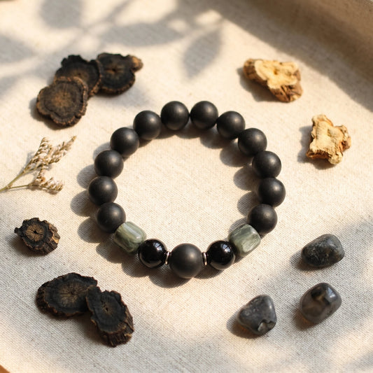Herbal Scent Black Dragon Saliva & Black Ginseng Kidney-Warming Bracelet 12mm — photo 2