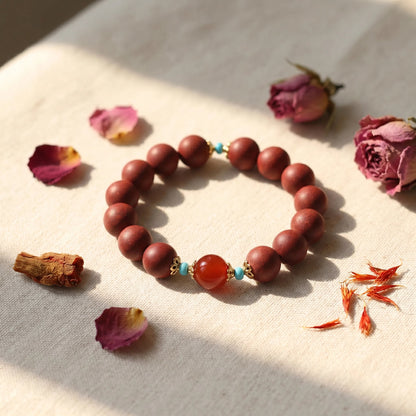 HERBAL SCENT Handcrafted Rose & Red Ginseng Botanical Bracelet (12mm) — photo 2