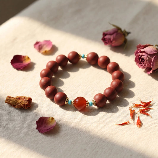 HERBAL SCENT Handcrafted Rose & Red Ginseng Botanical Bracelet (12mm) — photo 2