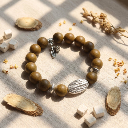 Herbal Scent Ginseng & Sweet Osmanthus Womb-Warming & Stomach-Nourishing Bracelet 12mm
