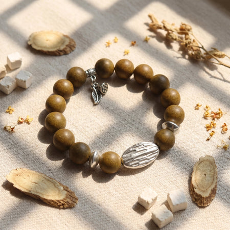 Herbal Scent Ginseng & Sweet Osmanthus Womb-Warming & Stomach-Nourishing Bracelet 12mm