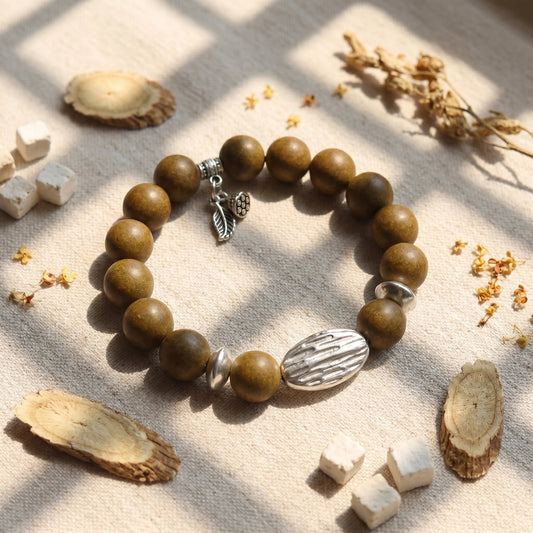Herbal Scent Ginseng & Sweet Osmanthus Womb-Warming & Stomach-Nourishing Bracelet 12mm