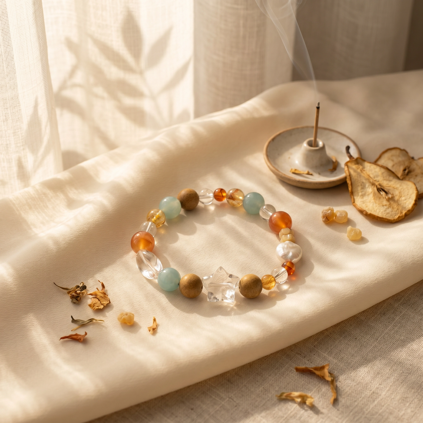 【Nocturne】HERBAL SCENT Handcrafted Botanical Bracelet - Pet-Friendly & Restful Relaxation