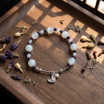 【Violet】HERBAL SCENT Handcrafted Botanical Bracelet - 100% Pet-Safe & Qi-Harmonizing Vitality
