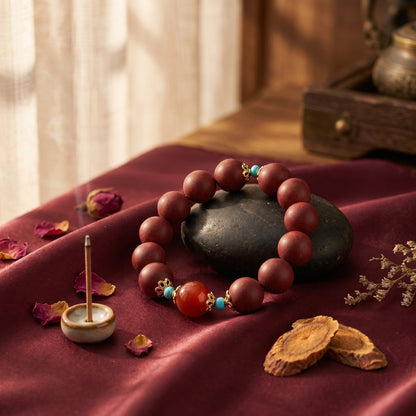 HERBAL SCENT Handcrafted Rose & Red Ginseng Botanical Bracelet (12mm) — photo 4