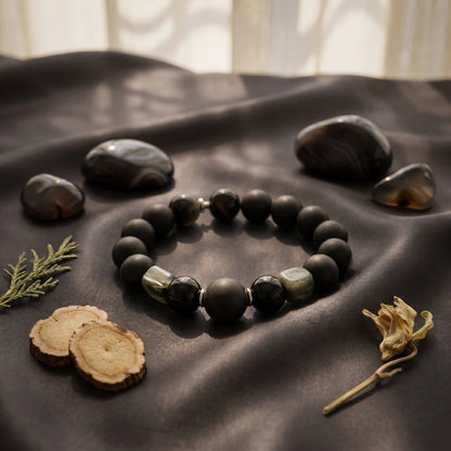 Herbal Scent Black Dragon Saliva & Black Ginseng Kidney-Warming Bracelet 12mm — photo 3