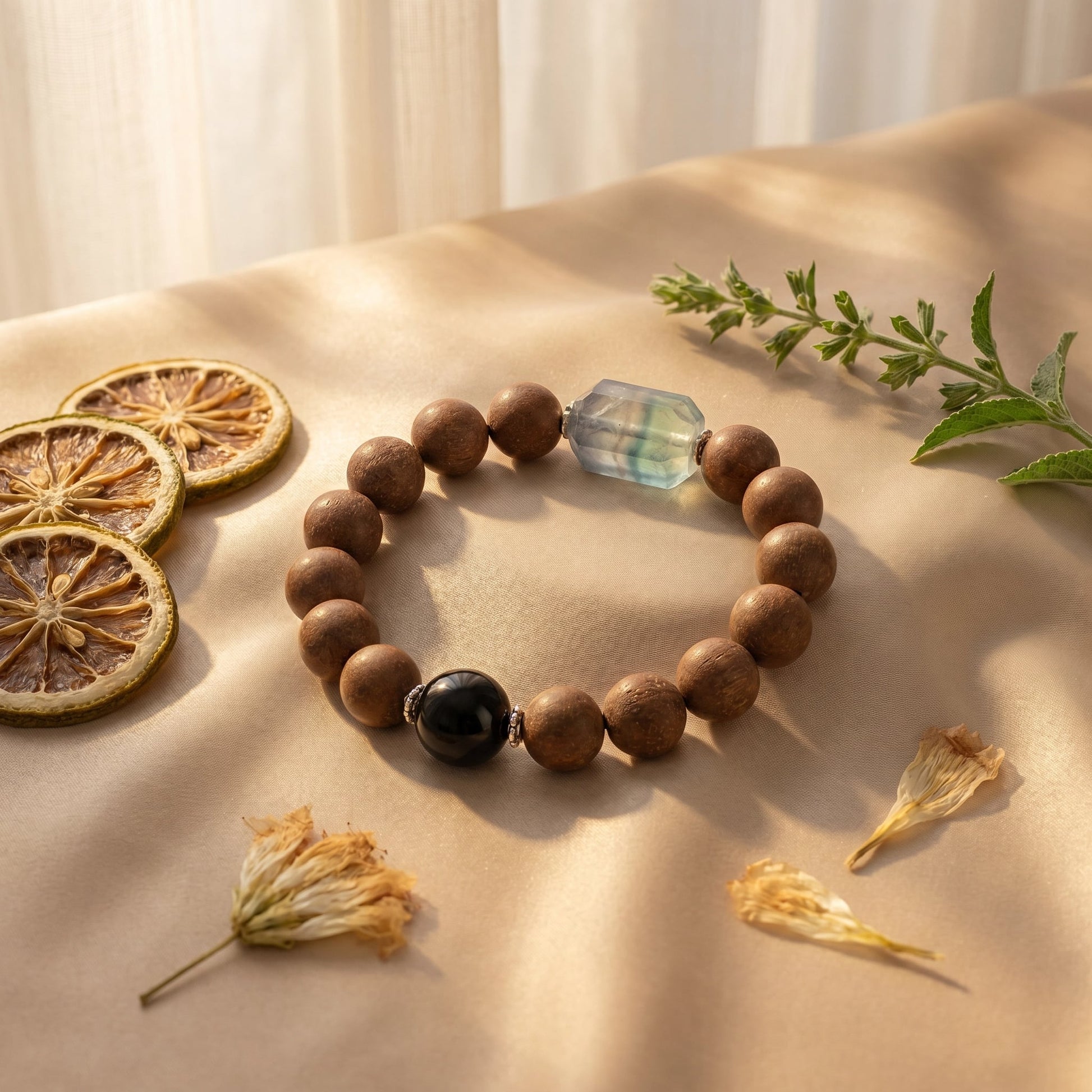 HERBAL SCENT Sandalwood & Salvia Botanical Bracelet - Mental Clarity & Focus (12mm) — photo 6