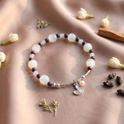 【Violet】HERBAL SCENT Handcrafted Botanical Bracelet - 100% Pet-Safe & Qi-Harmonizing Vitality