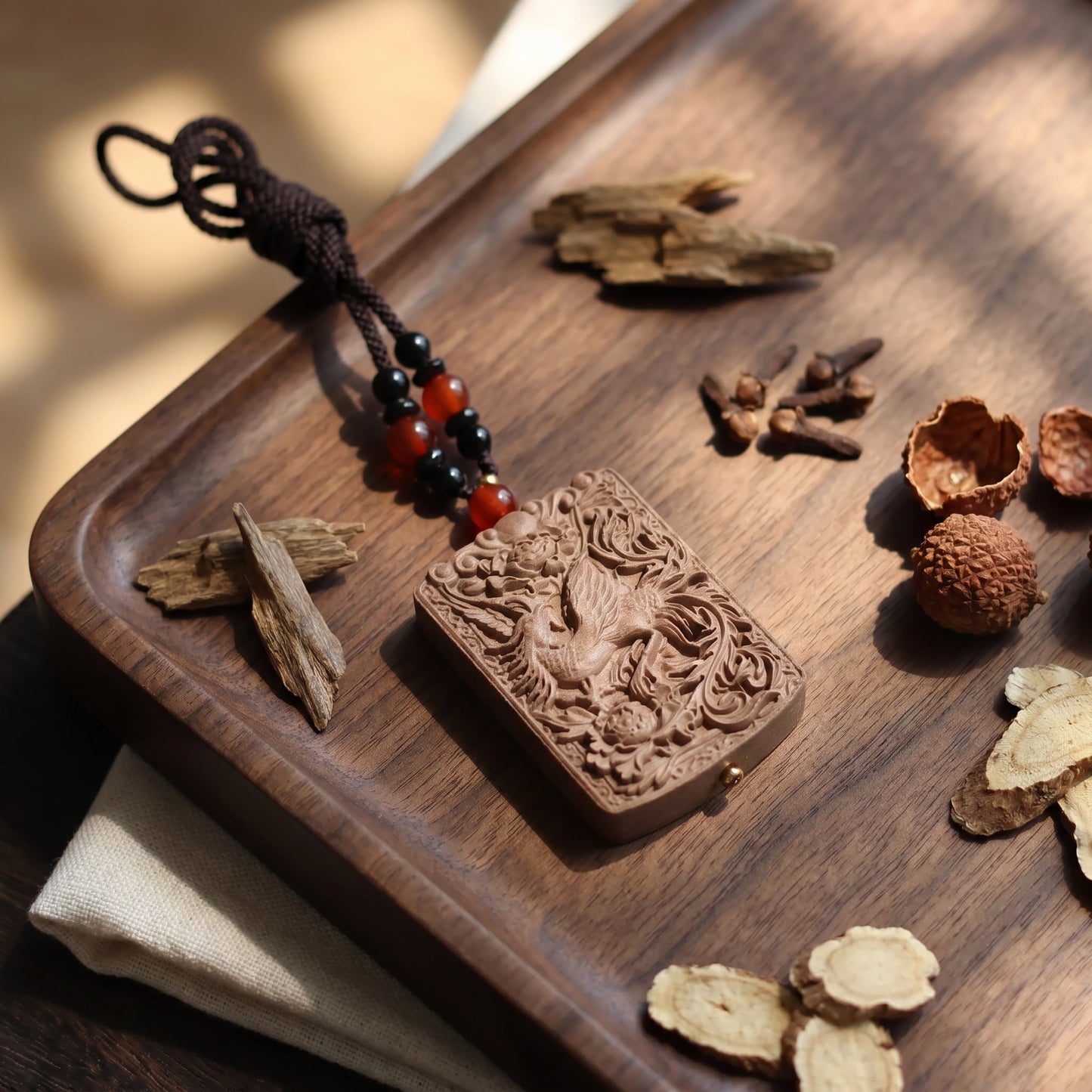 HERBAL SCENT Black Ginseng & Lychee Phoenix Pendant - Heritage Wellness Decor