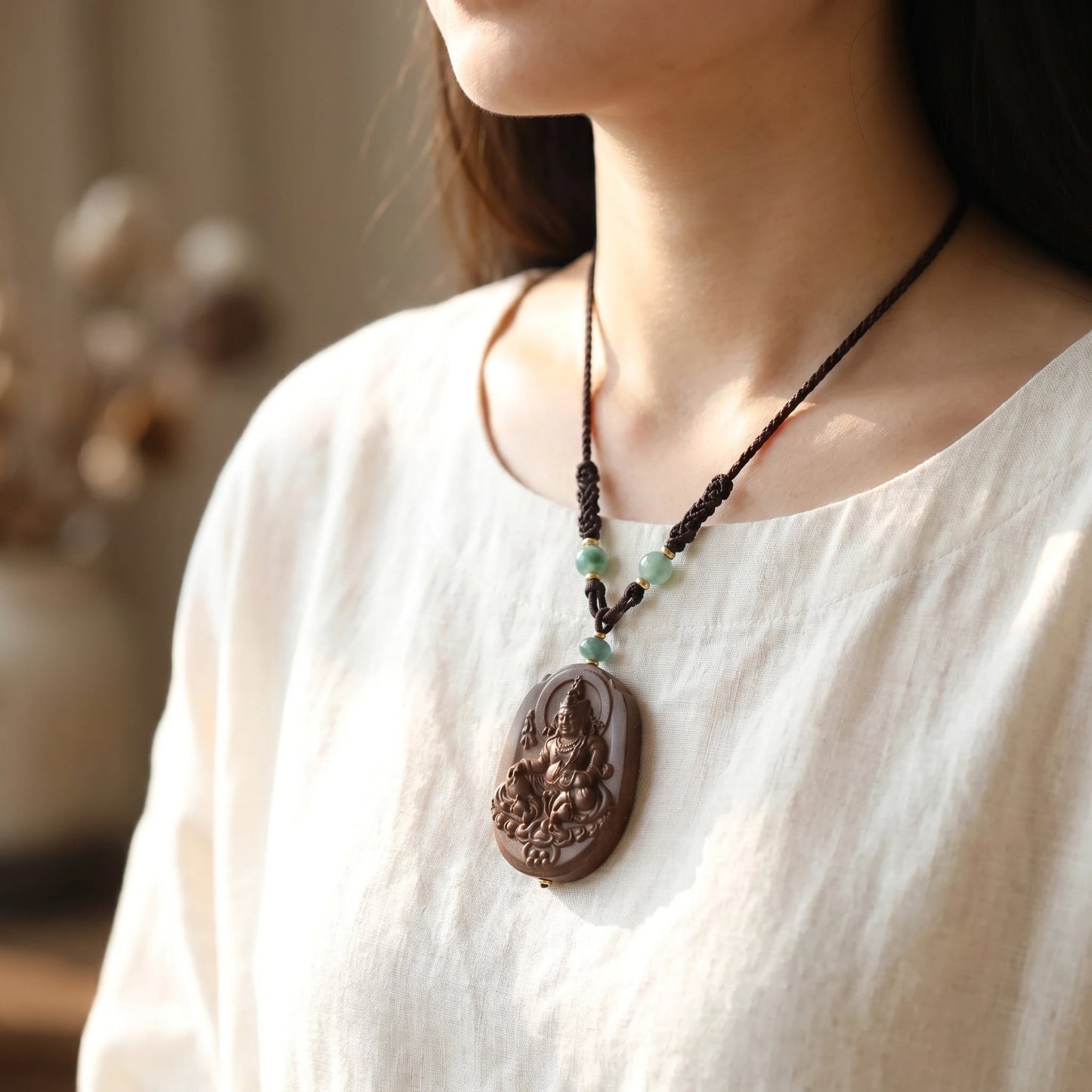Herbal Scent Rose & Red Ginseng God of Wealth Incense Pendant — photo 3