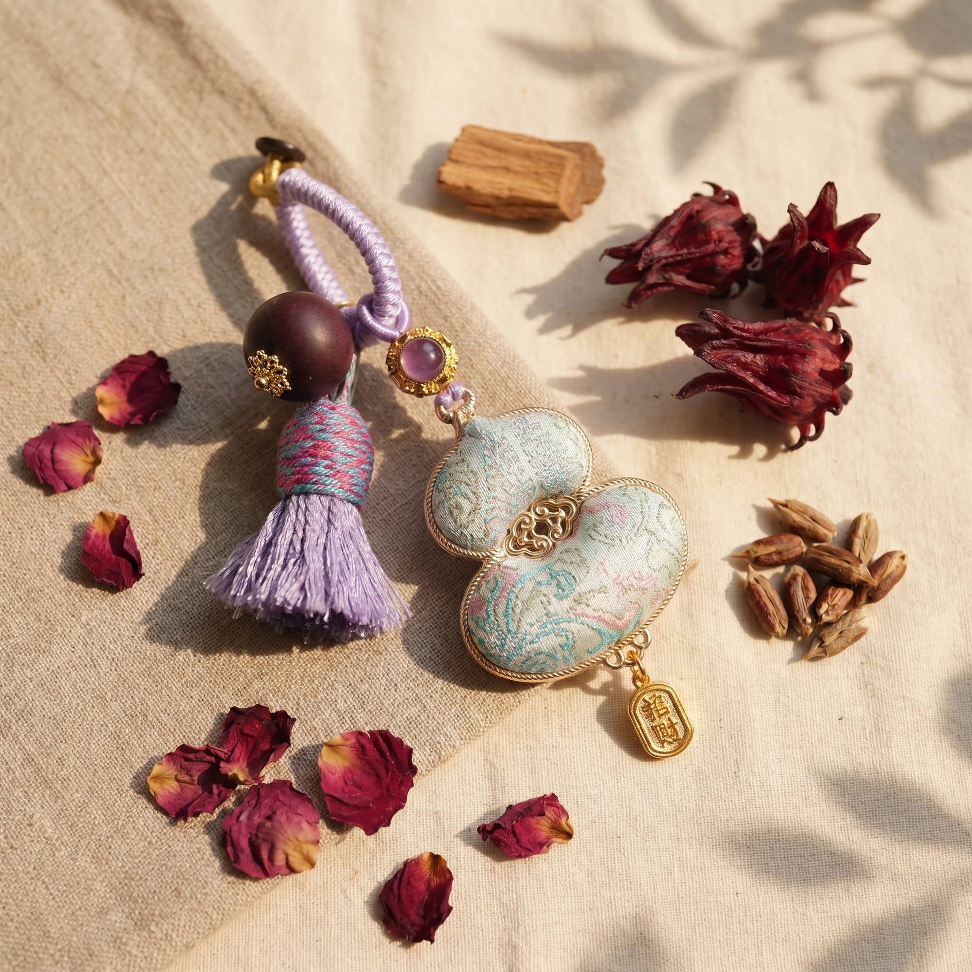 HERBAL SCENT Rose-Scented Fortune-Attracting Purple Gourd Bag Charm — photo 8
